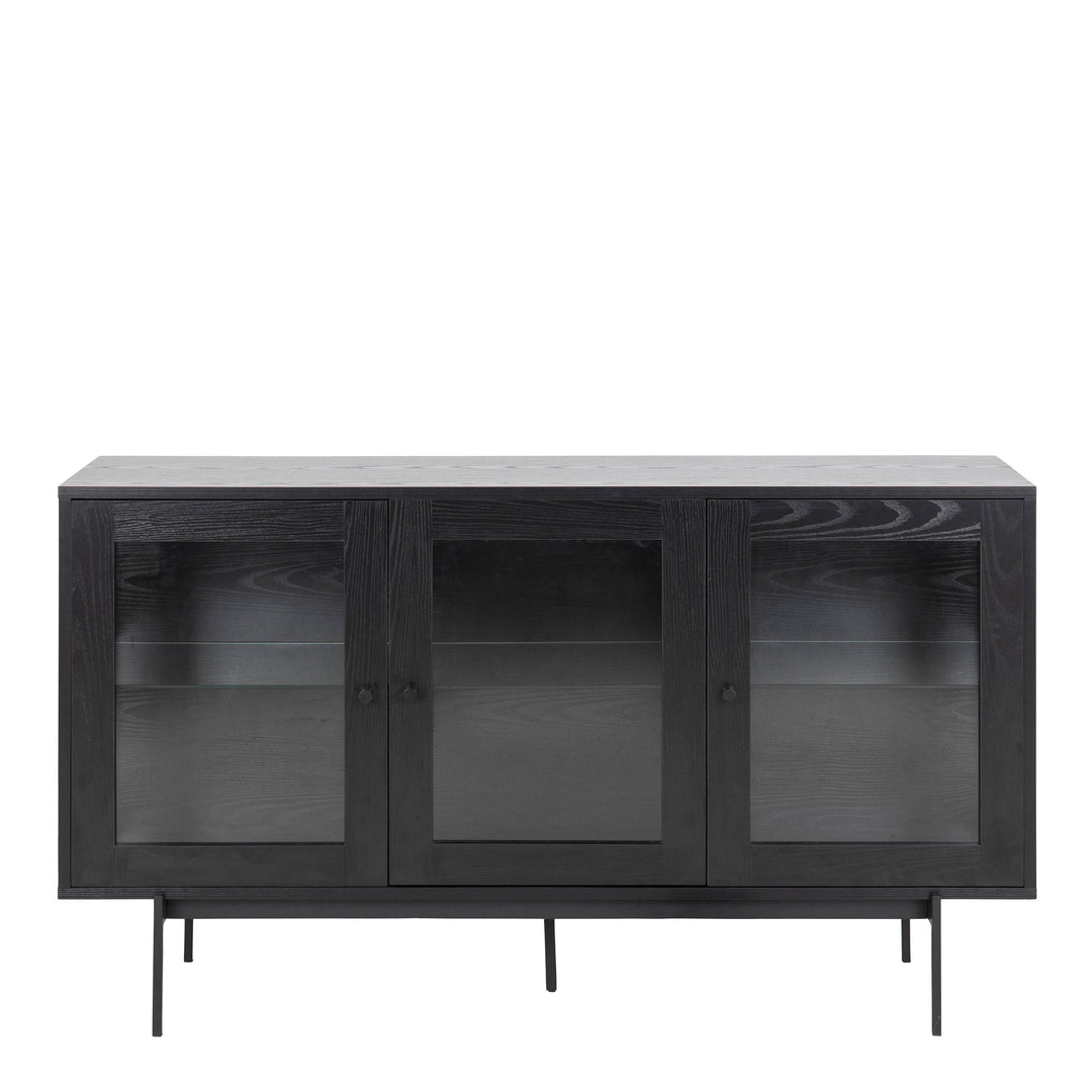 Angus 3 Door Sideboard in Black - TidySpaces