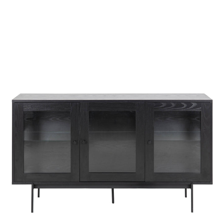 Angus 3 Door Sideboard in Black - TidySpaces