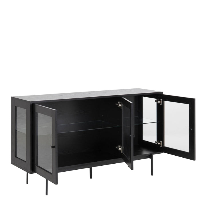 Angus 3 Door Sideboard in Black - TidySpaces