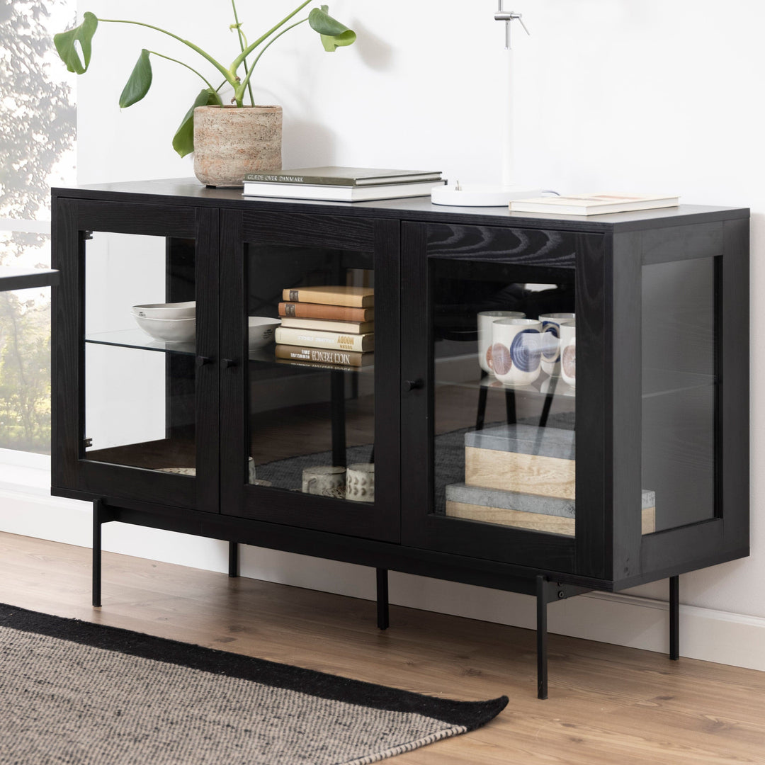 Angus 3 Door Sideboard in Black - TidySpaces