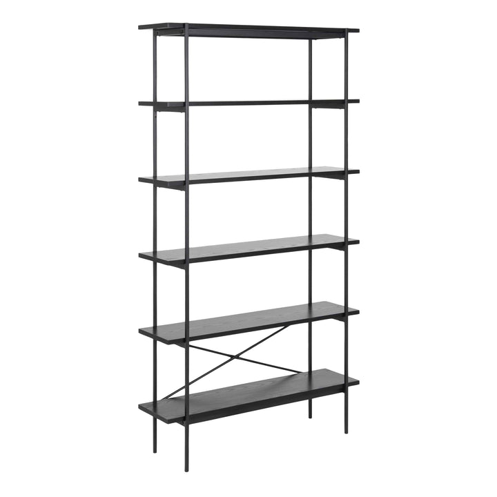 Angus Bookcase with 5 Shelves in Black - TidySpaces