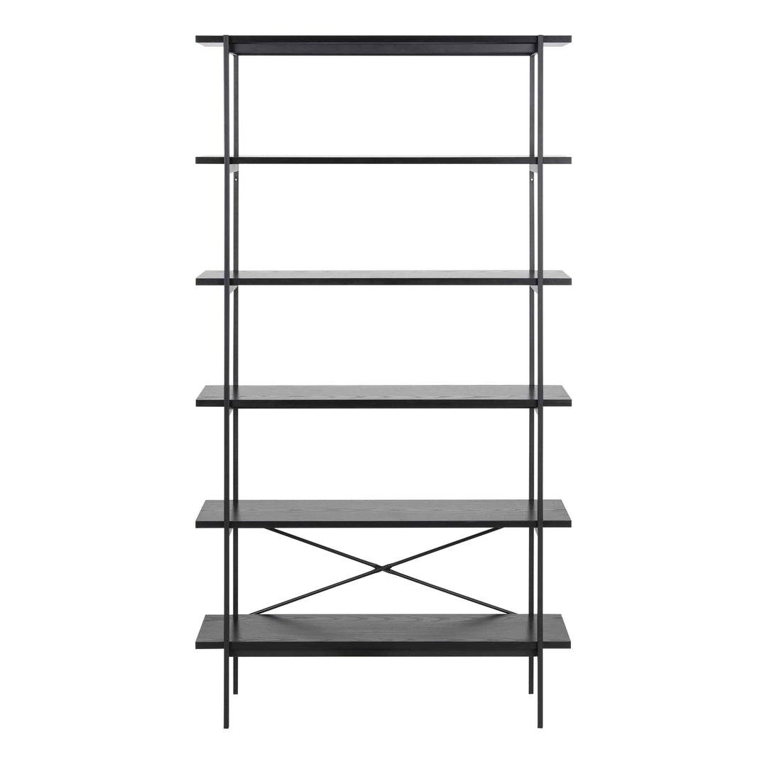 Angus Bookcase with 5 Shelves in Black - TidySpaces