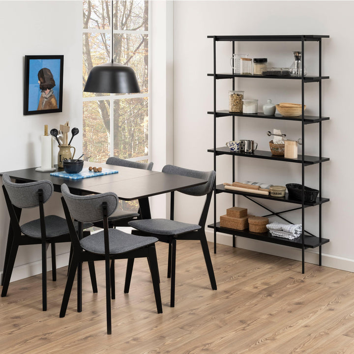 Angus Bookcase with 5 Shelves in Black - TidySpaces