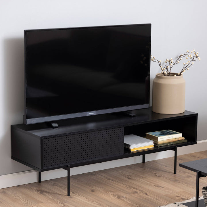 Angus TV Unit with 1 Sliding Door in Black - TidySpaces