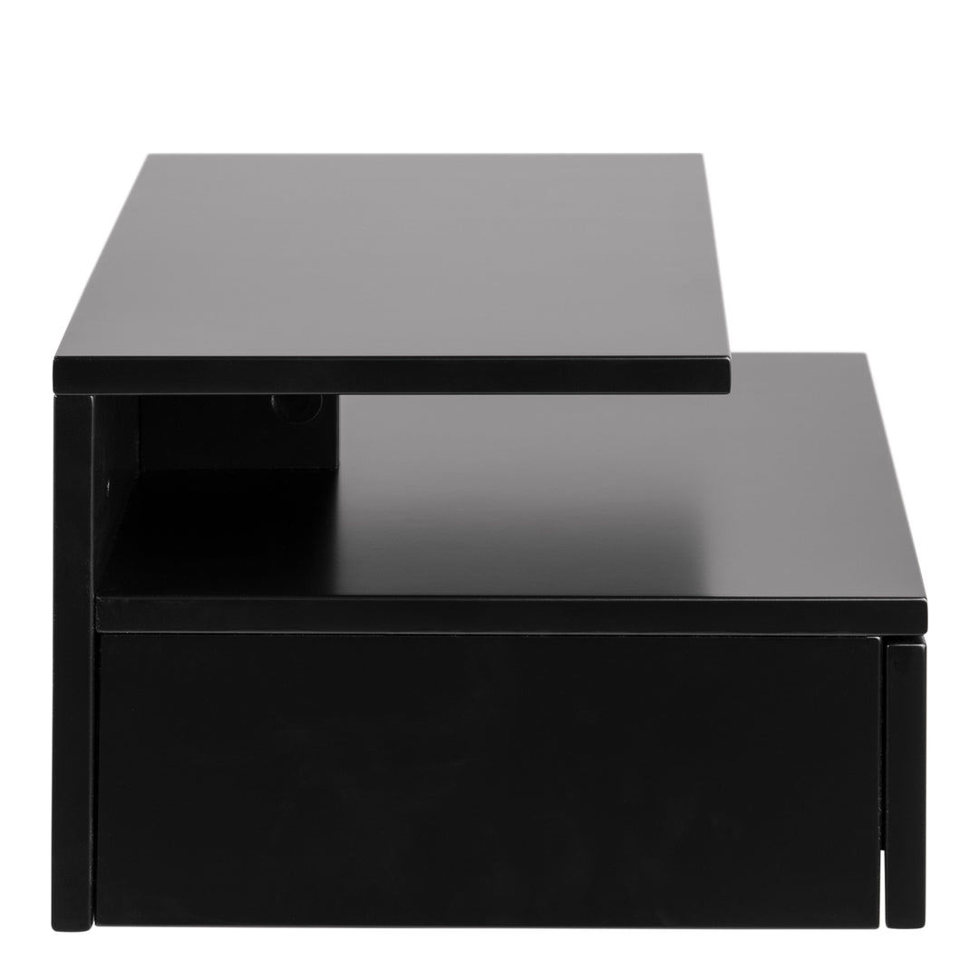 Ashlan Bedside Table with 1 Drawer in Black - TidySpaces