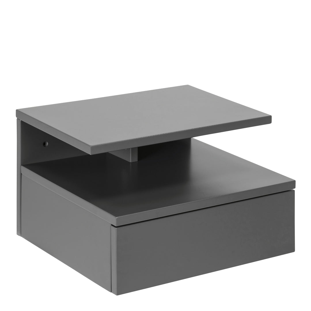 Ashlan Bedside Table with 1 Drawer in Grey - TidySpaces