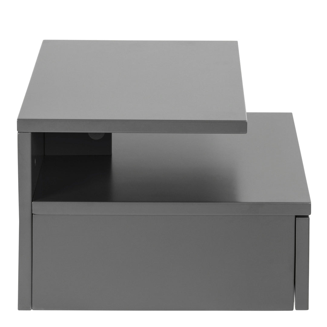 Ashlan Bedside Table with 1 Drawer in Grey - TidySpaces