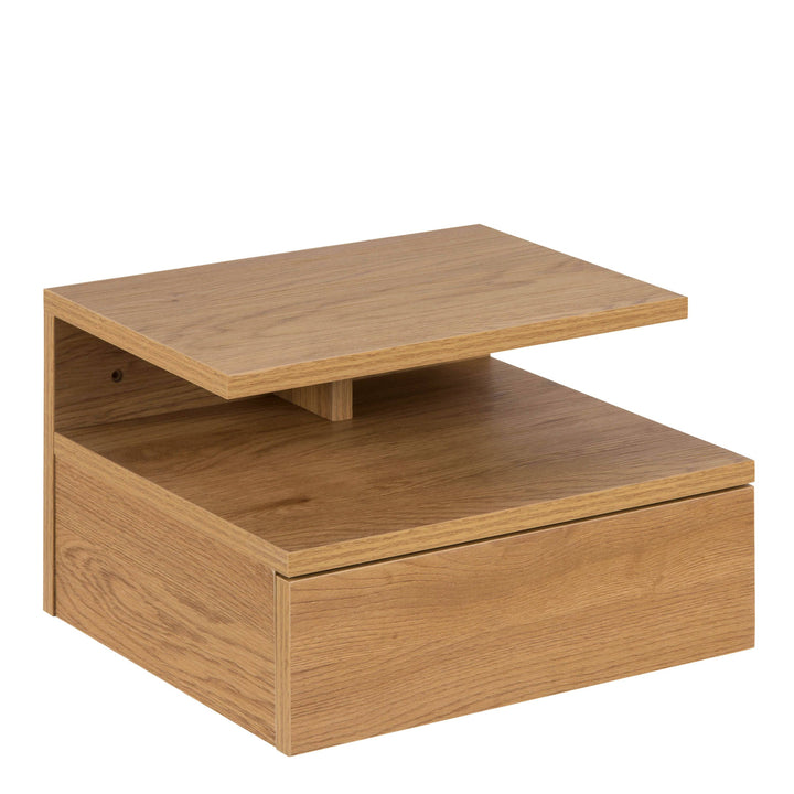 Ashlan Bedside Table with 1 Drawer in Oak - TidySpaces