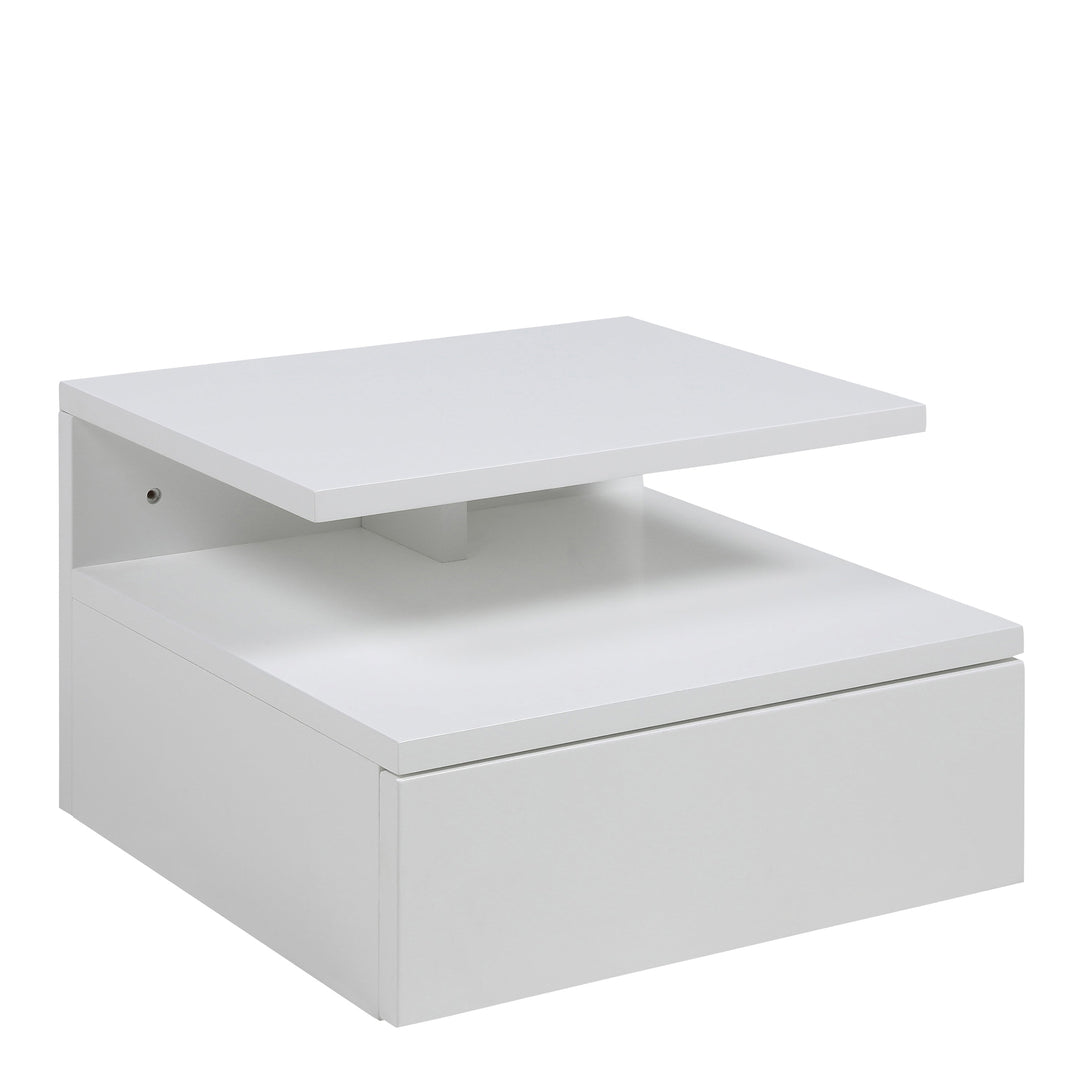 Ashlan Bedside Table with 1 Drawer in White - TidySpaces