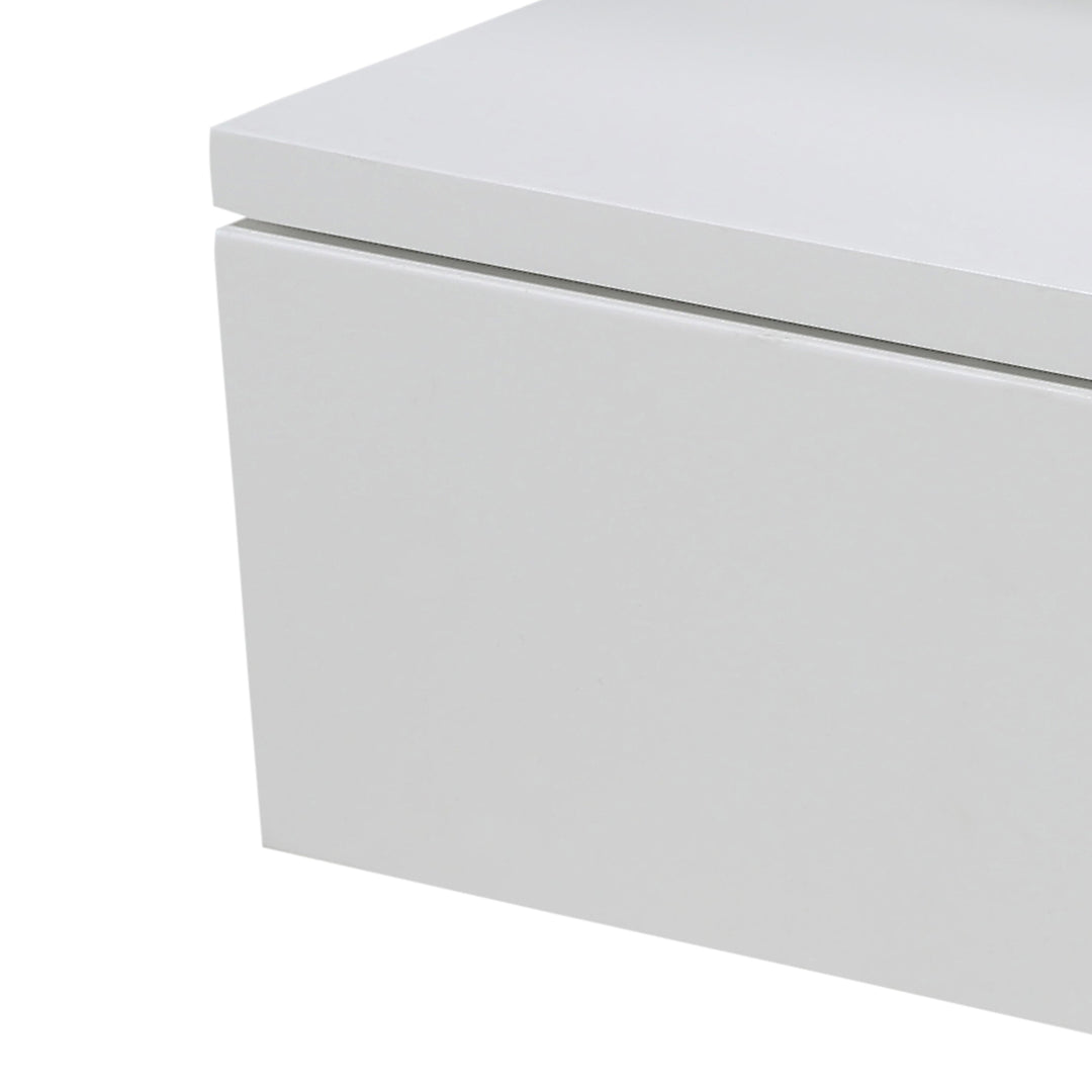 Ashlan Bedside Table with 1 Drawer in White - TidySpaces