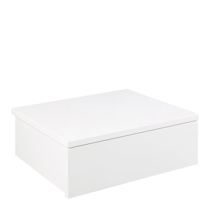 Avignon Bedside Table, Top and drawer, White - TidySpaces