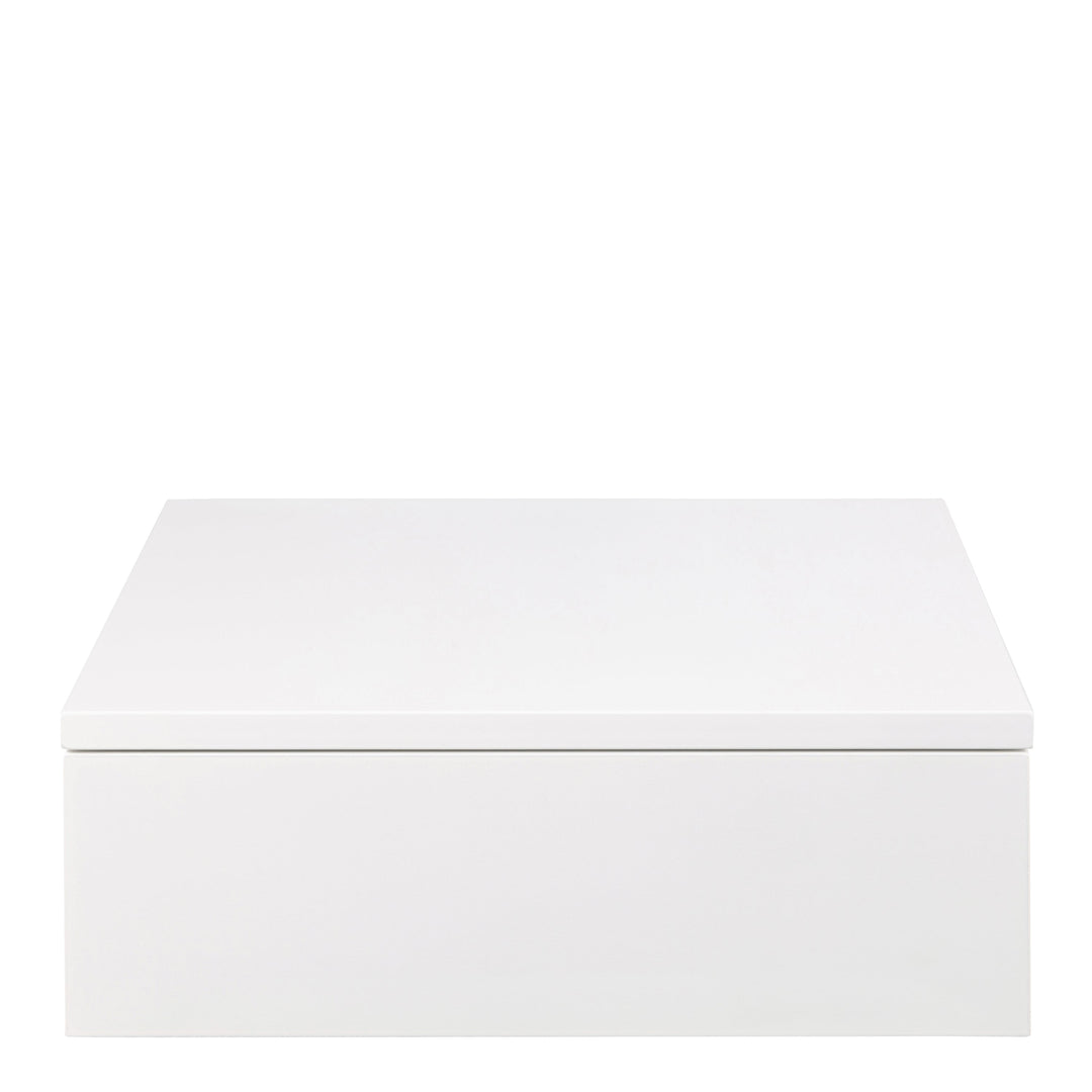 Avignon Bedside Table, Top and drawer, White - TidySpaces