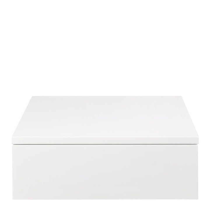 Avignon Bedside Table, Top and drawer, White - TidySpaces