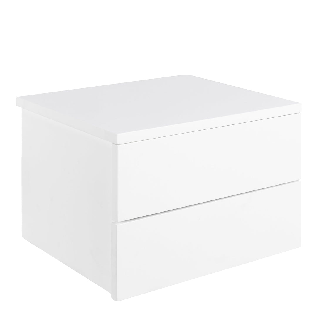 Avignon Bedside Table with 2 Drawers in White - TidySpaces