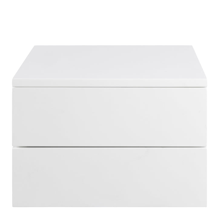 Avignon Bedside Table with 2 Drawers in White - TidySpaces