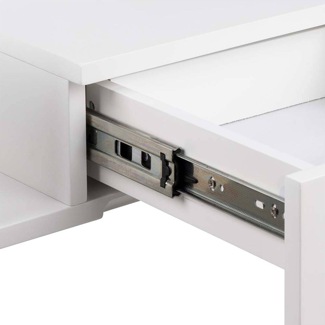 Avignon Square Bedside Table with 1 Drawers in White - TidySpaces