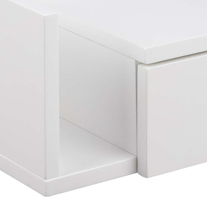 Avignon Square Bedside Table with 1 Drawers in White - TidySpaces