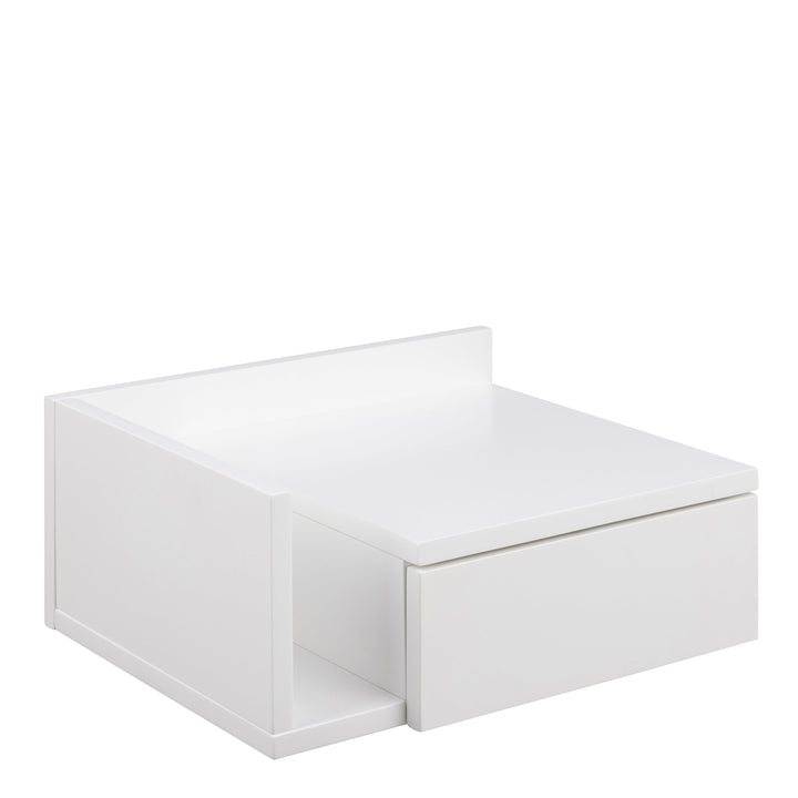 Avignon Square Bedside Table with 1 Drawers in White - TidySpaces