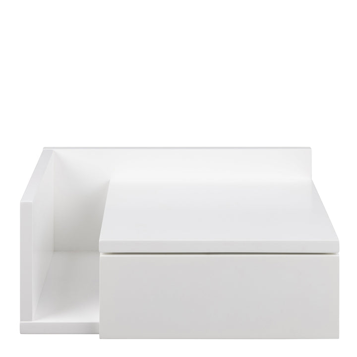 Avignon Square Bedside Table with 1 Drawers in White - TidySpaces