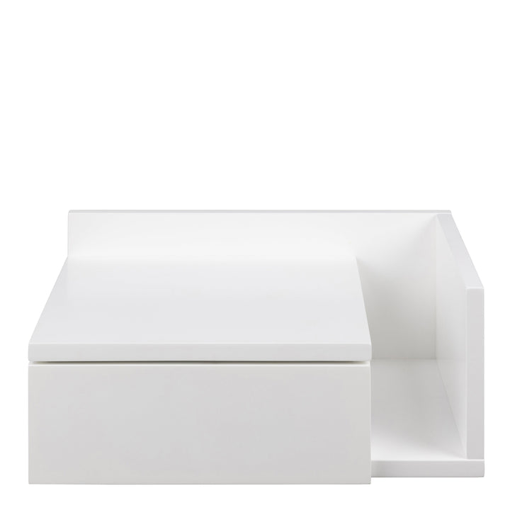 Avignon Square Bedside Table with 1 Drawers in White - TidySpaces