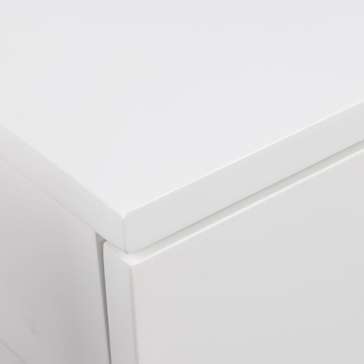 Avignon Square Bedside Table with 1 Drawers in White - TidySpaces