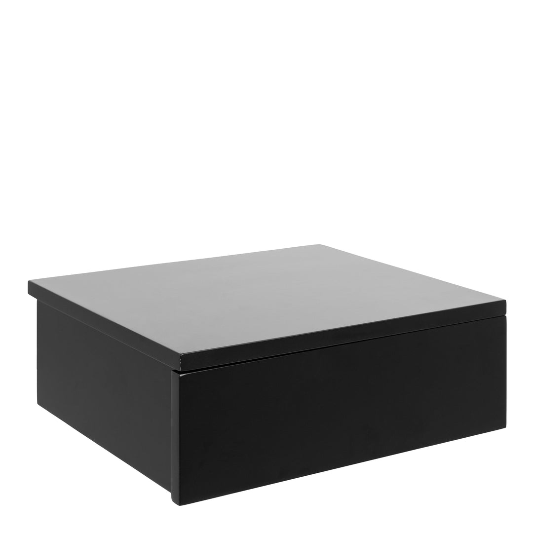 Avignon Square Bedside Table with 2 Drawers in Black - TidySpaces