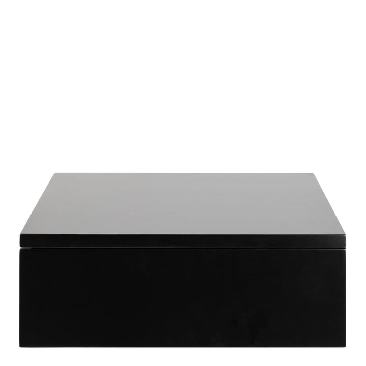 Avignon Square Bedside Table with 2 Drawers in Black - TidySpaces