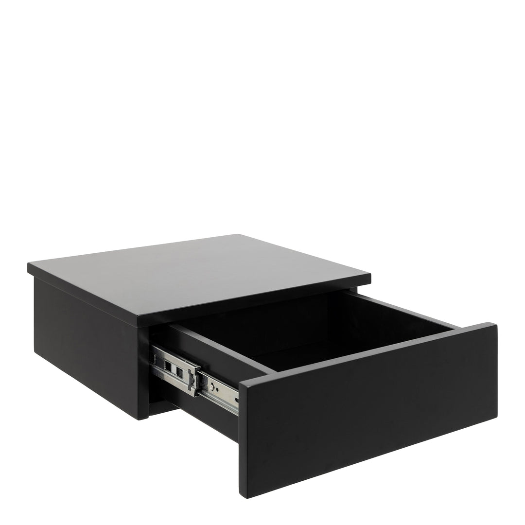 Avignon Square Bedside Table with 2 Drawers in Black - TidySpaces