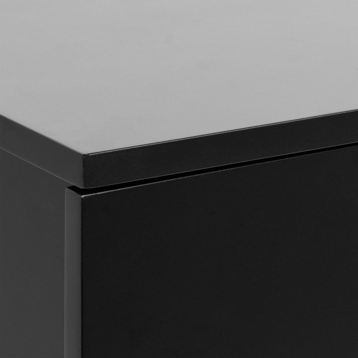 Avignon Square Bedside Table with 2 Drawers in Black - TidySpaces