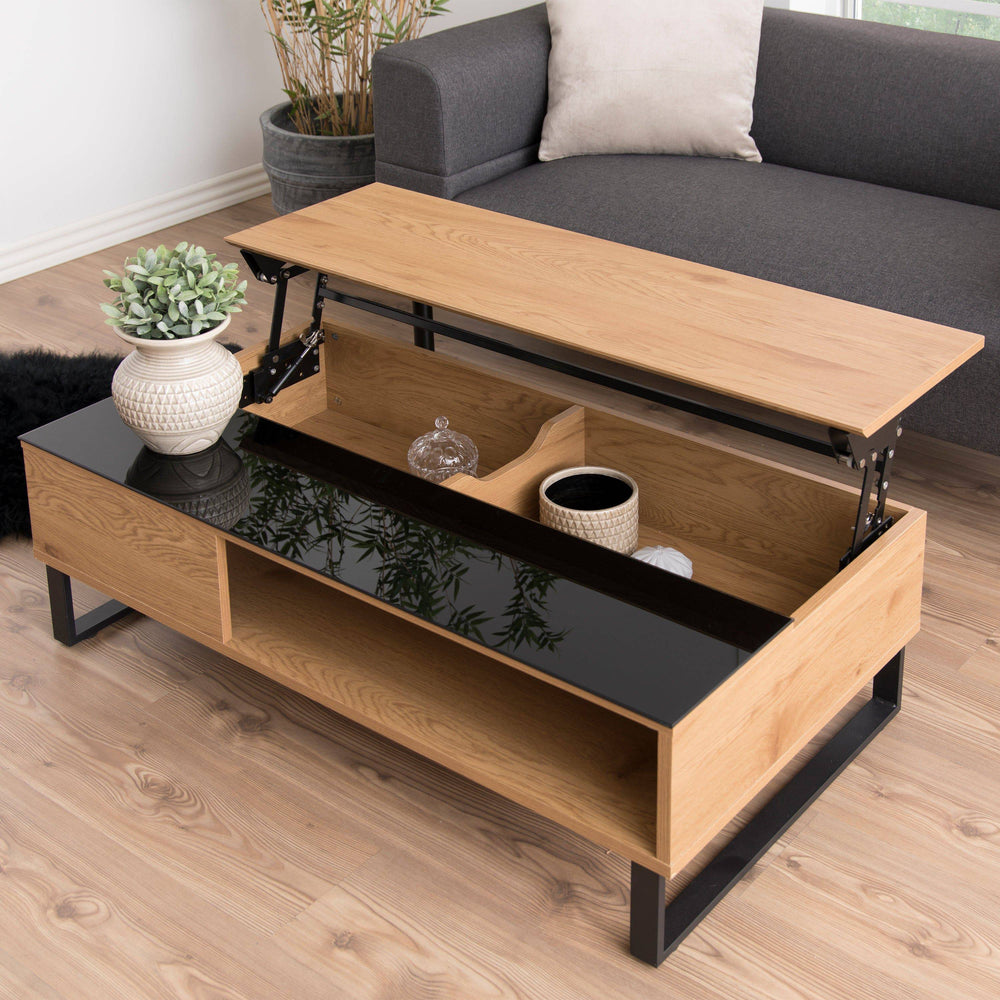 Azalea Coffee Table in Black & Oak - TidySpaces