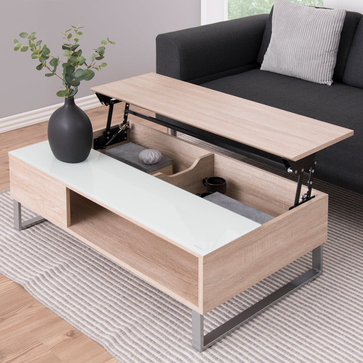 Azalea Lift Up Coffee Table in Oak - TidySpaces