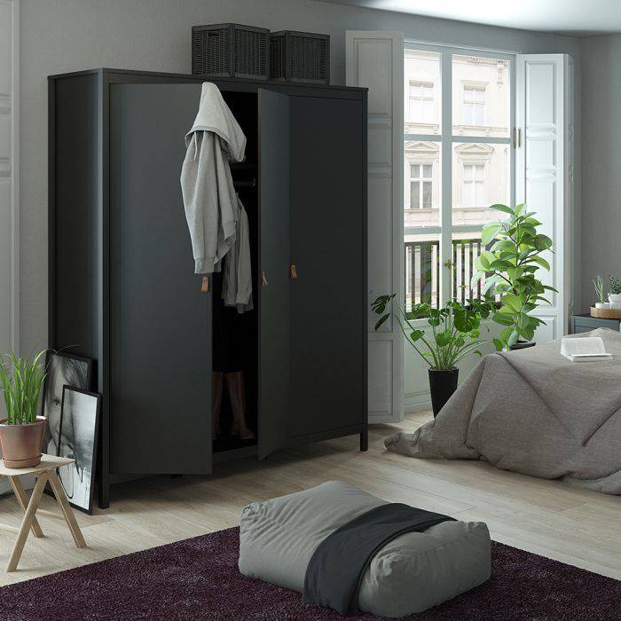 Barcelona 3 Piece Bundle, Bedside, Chest and 3 Door Wardrobe - TidySpaces