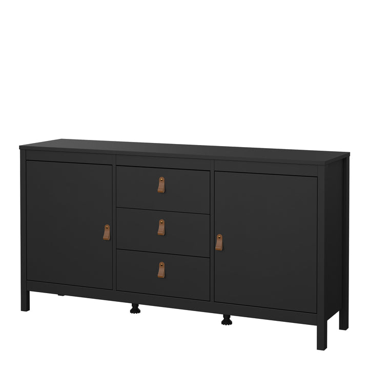 Barcelona Sideboard 2 doors + 3 drawers  in Matt Black - TidySpaces