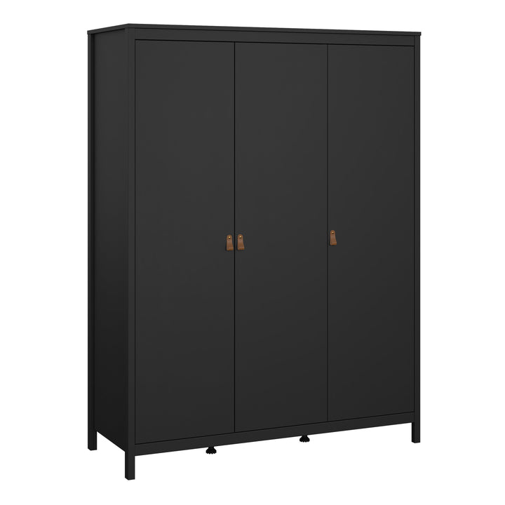 Barcelona Wardrobe with 3 doors in Matt Black - TidySpaces