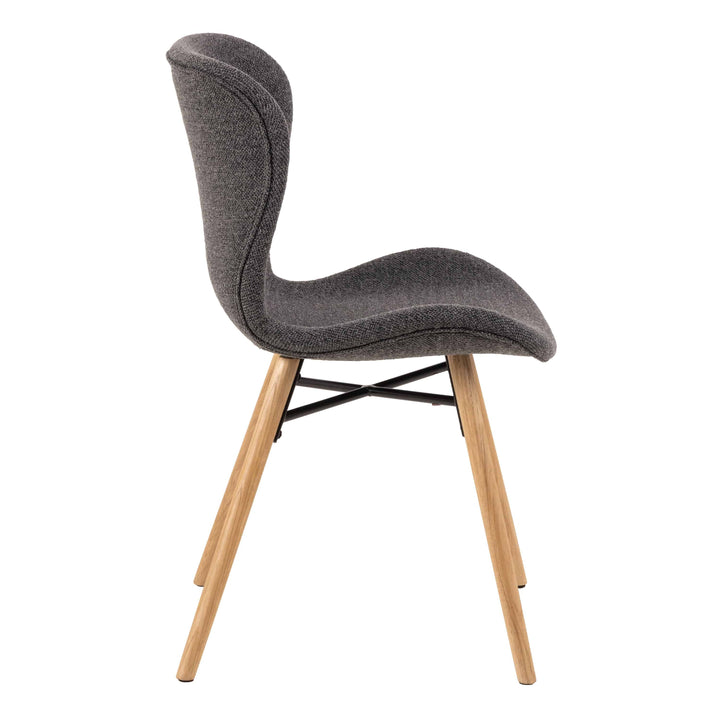 Batilda Dining Chairs with Grey Fabric and Oak Set of 2 - TidySpaces