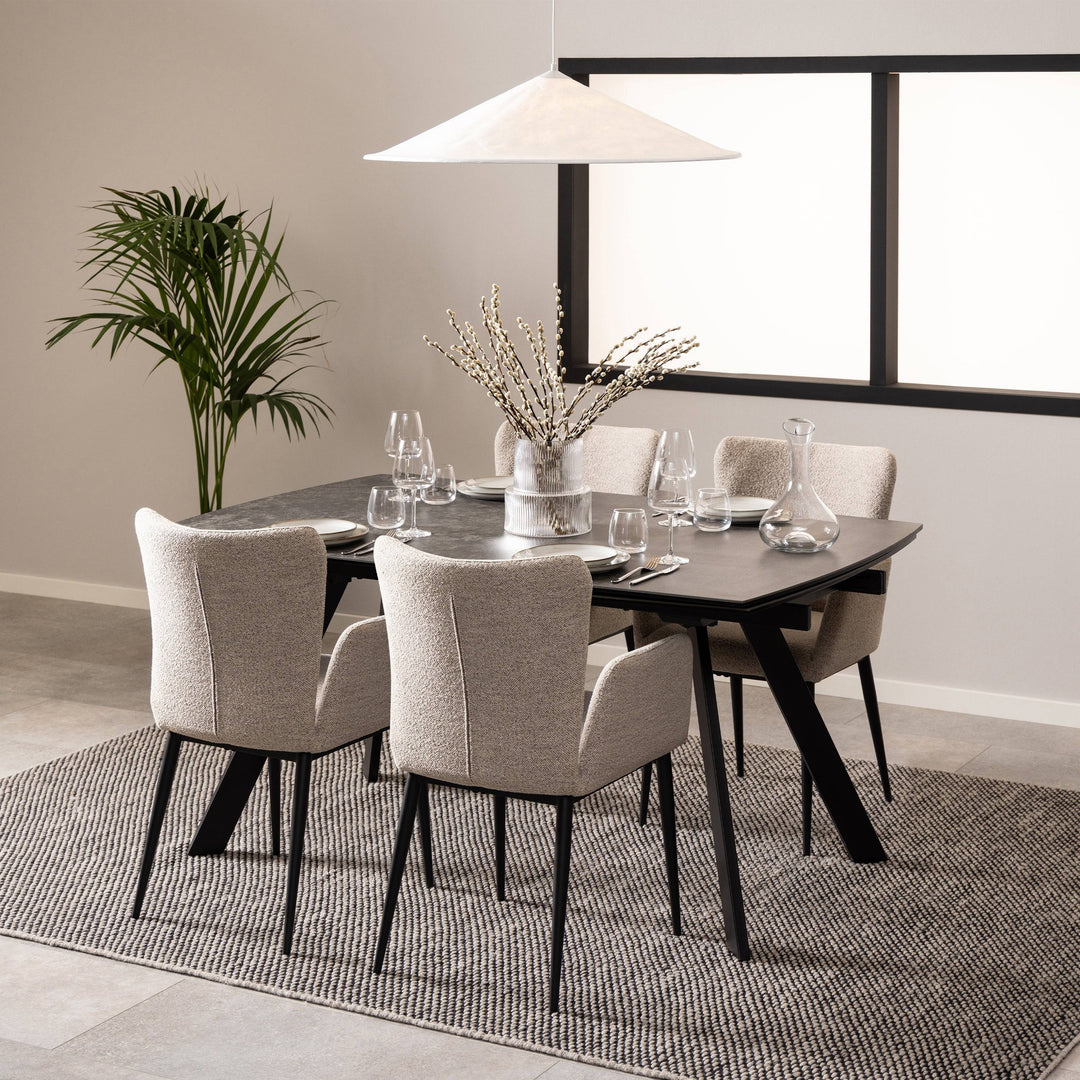 Blackburn Black Ceramic Dining Table - TidySpaces