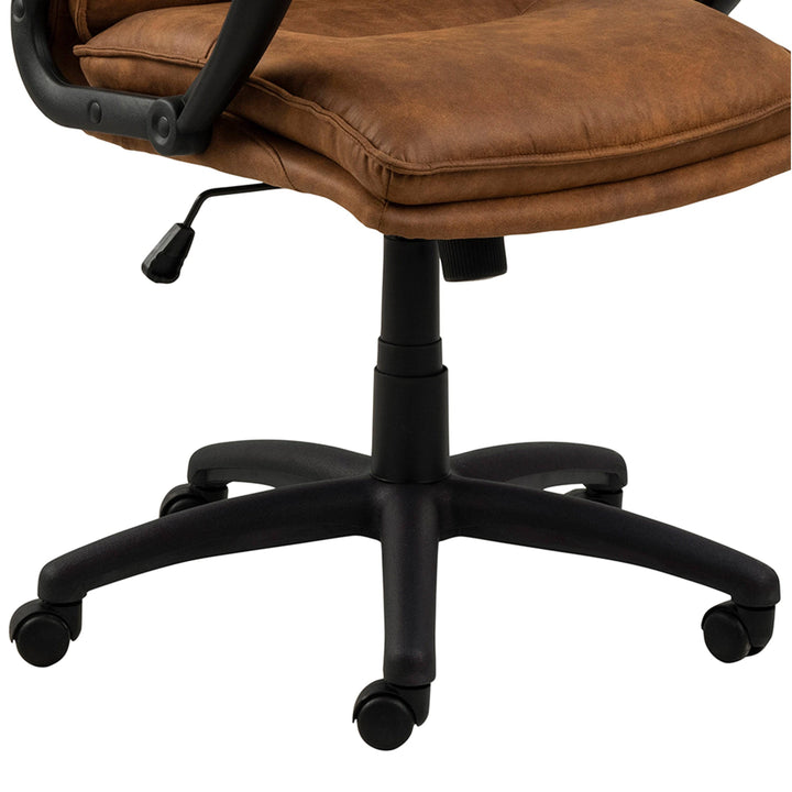 Brad Swivel Office/Desk Chair with Armrest in Brown