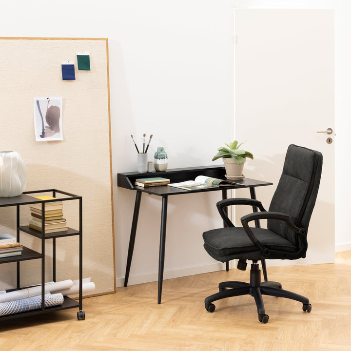 Brad Swiverl Desk chair with Armrest in Black - TidySpaces