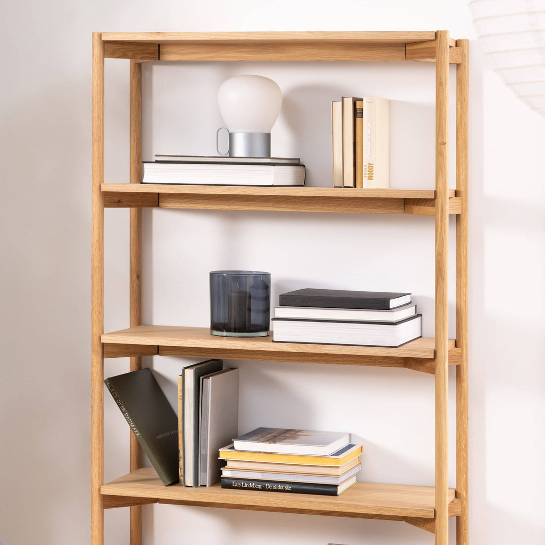 Braidwood bookcase  with 4 shelves in Oak - TidySpaces