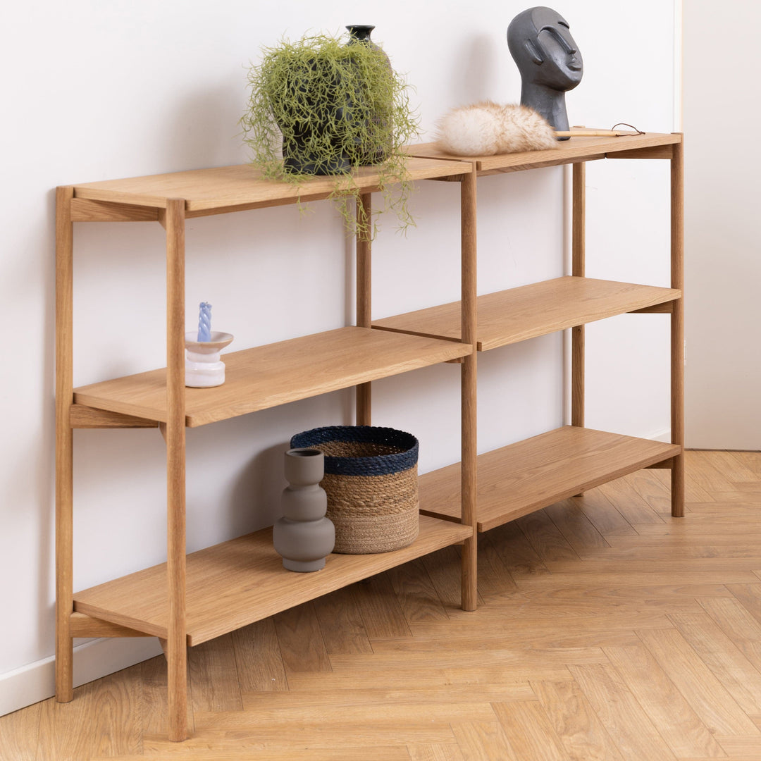 Braidwood Bookcase with 4 Shelves in Oak - TidySpaces