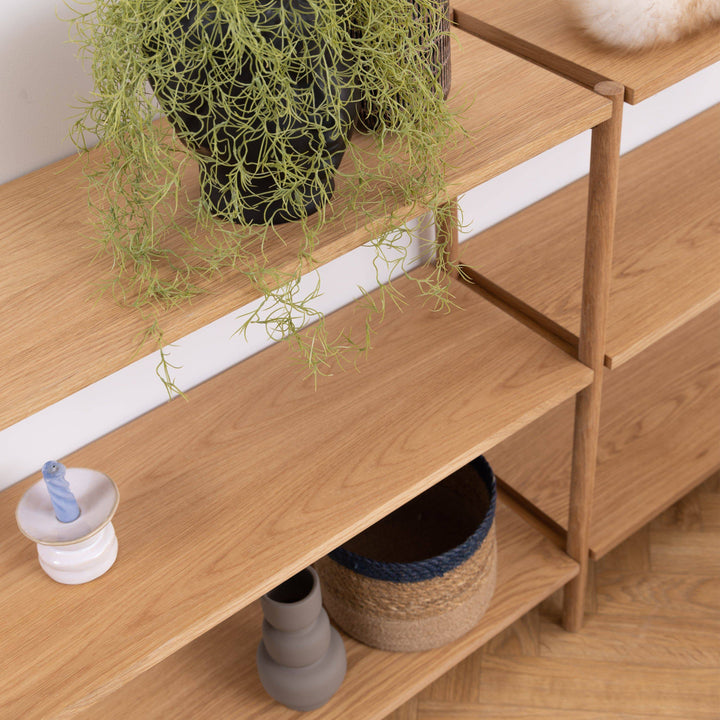 Braidwood Bookcase with 4 Shelves in Oak - TidySpaces