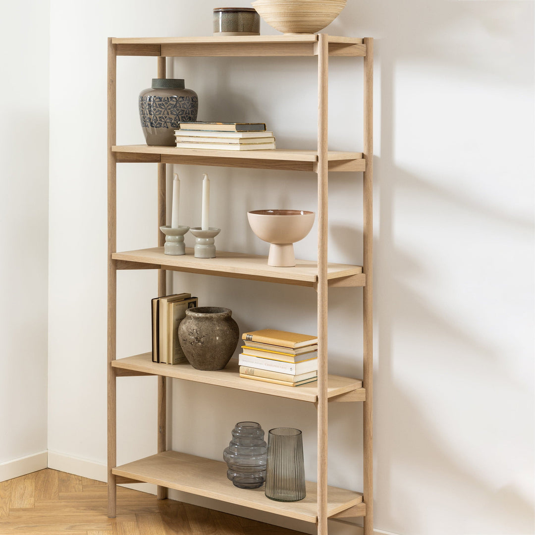 Braidwood Bookcase with 4 Shelves in White - TidySpaces