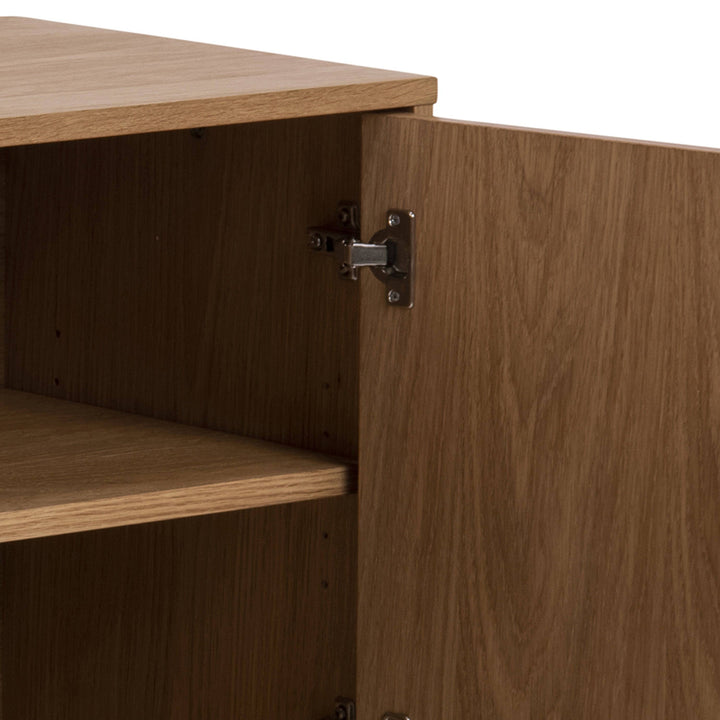 Brighton 3 Door Sideboard in Oak with Herringbone Effect - TidySpaces