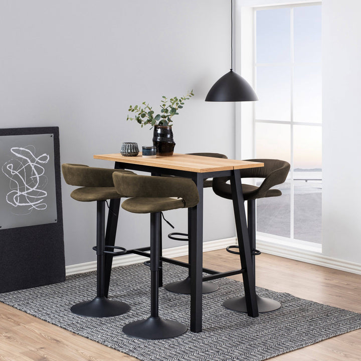 Chara Bar Table in Black & Oak - TidySpaces