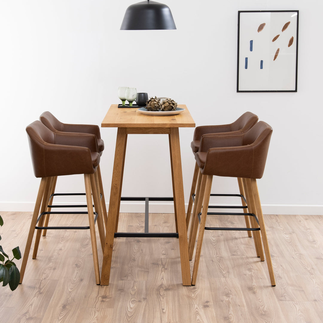 Chara Bar Table in Oak - TidySpaces