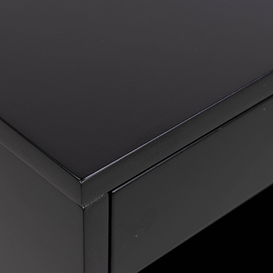 Cholet Square Bedside Table with 1 Drawer in Black - TidySpaces