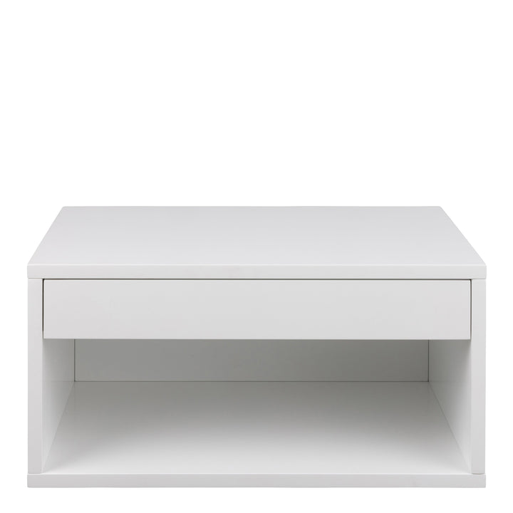 Cholet Square Bedside Table with 1 Drawer in White - TidySpaces