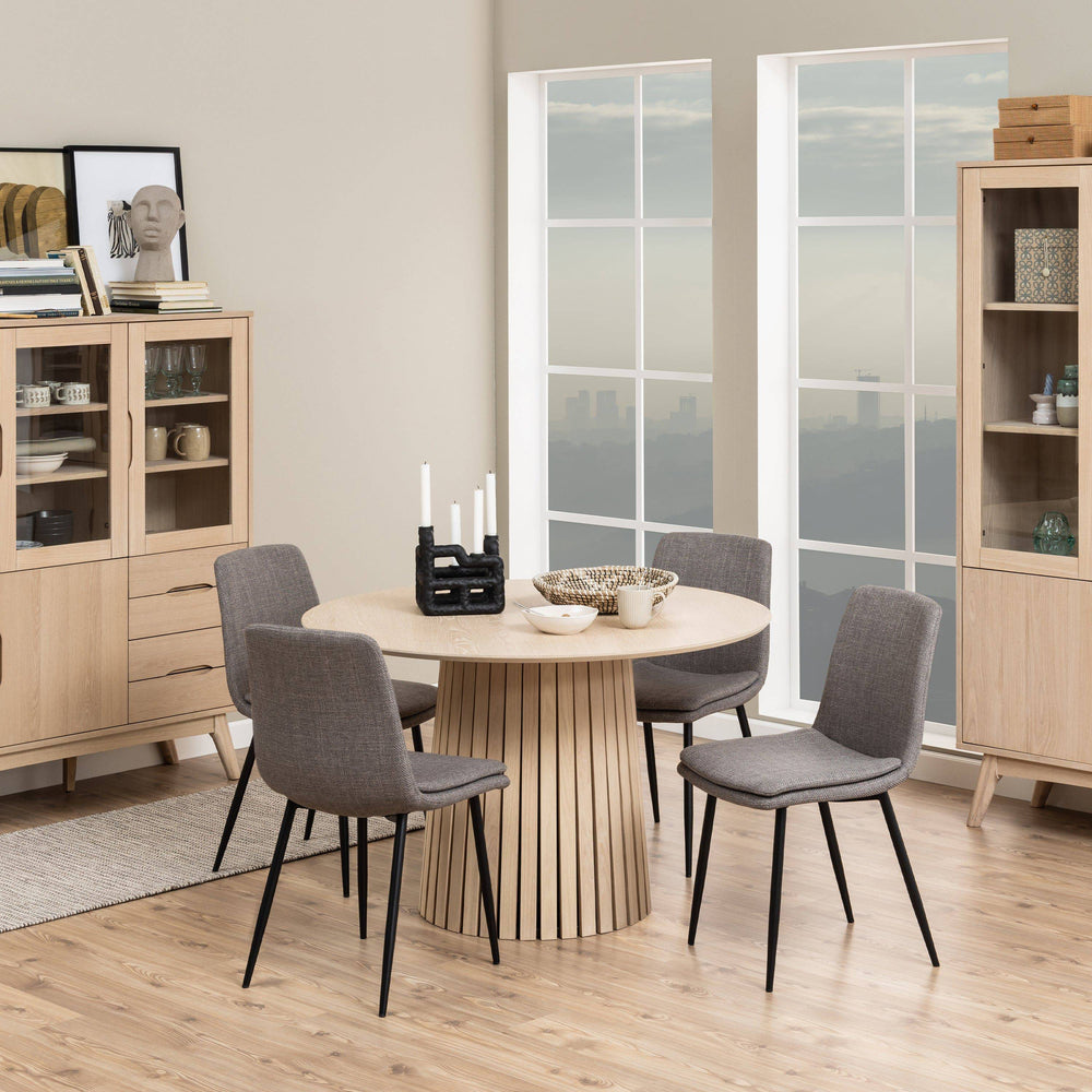 Christo Round Dining Table in White Oak - TidySpaces