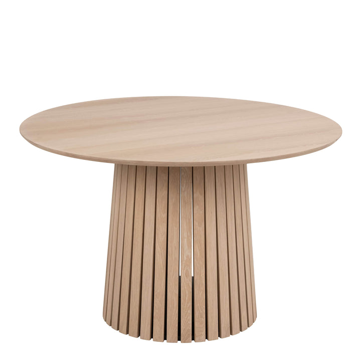 Christo Round Dining Table in White Oak - TidySpaces