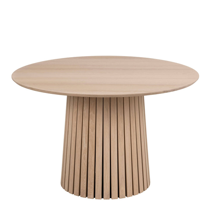 Christo Round Dining Table in White Oak - TidySpaces